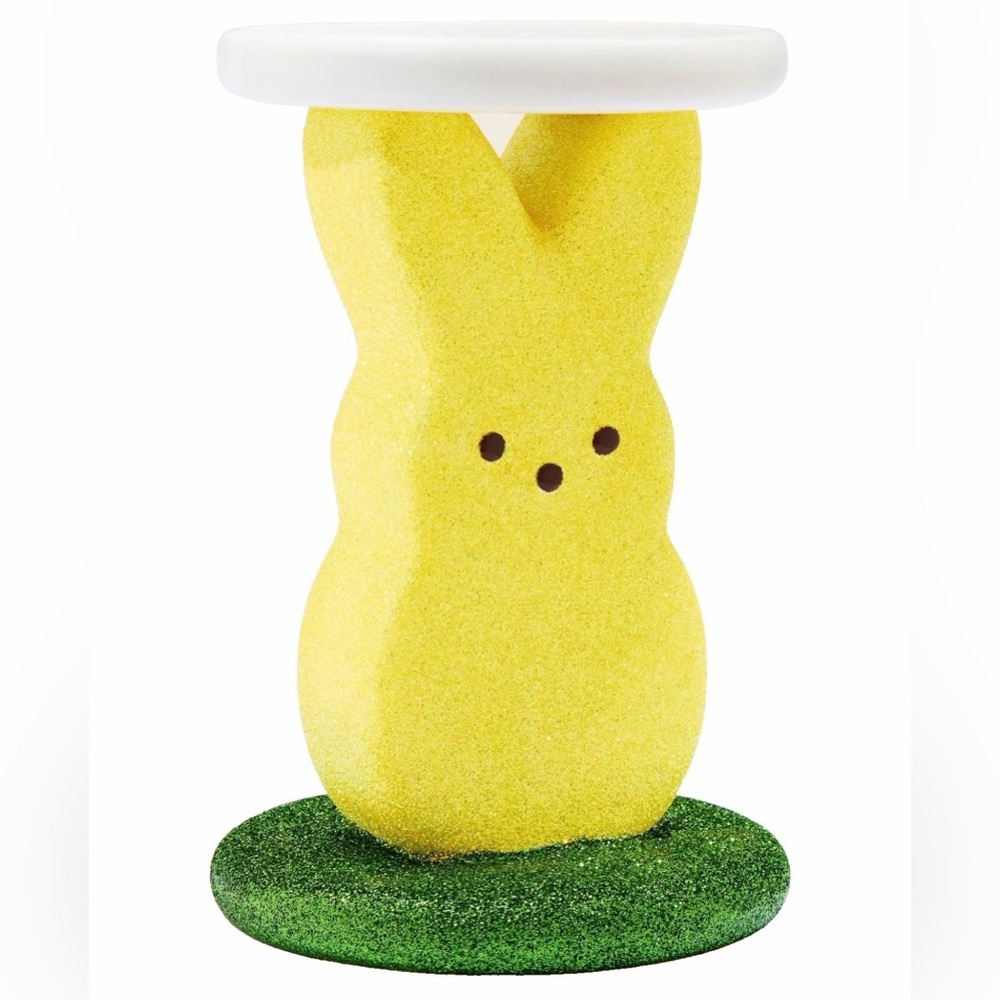 Bath & Body Works glittery yellow Peeps candle pedestal brand new so cute!